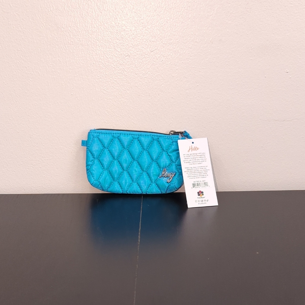 Blue Quilted Wristlet